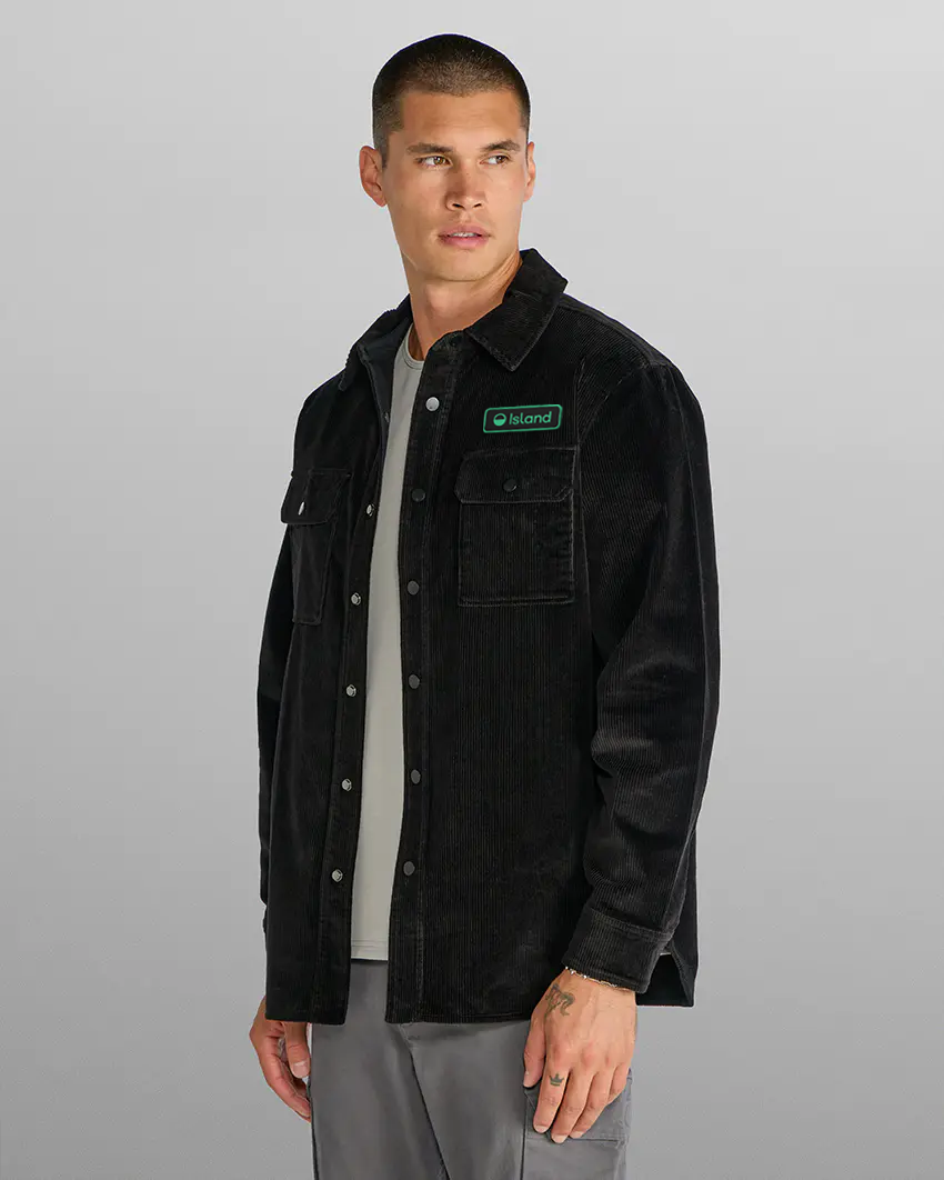 Men's BYLT Corduroy Overshirt - Black