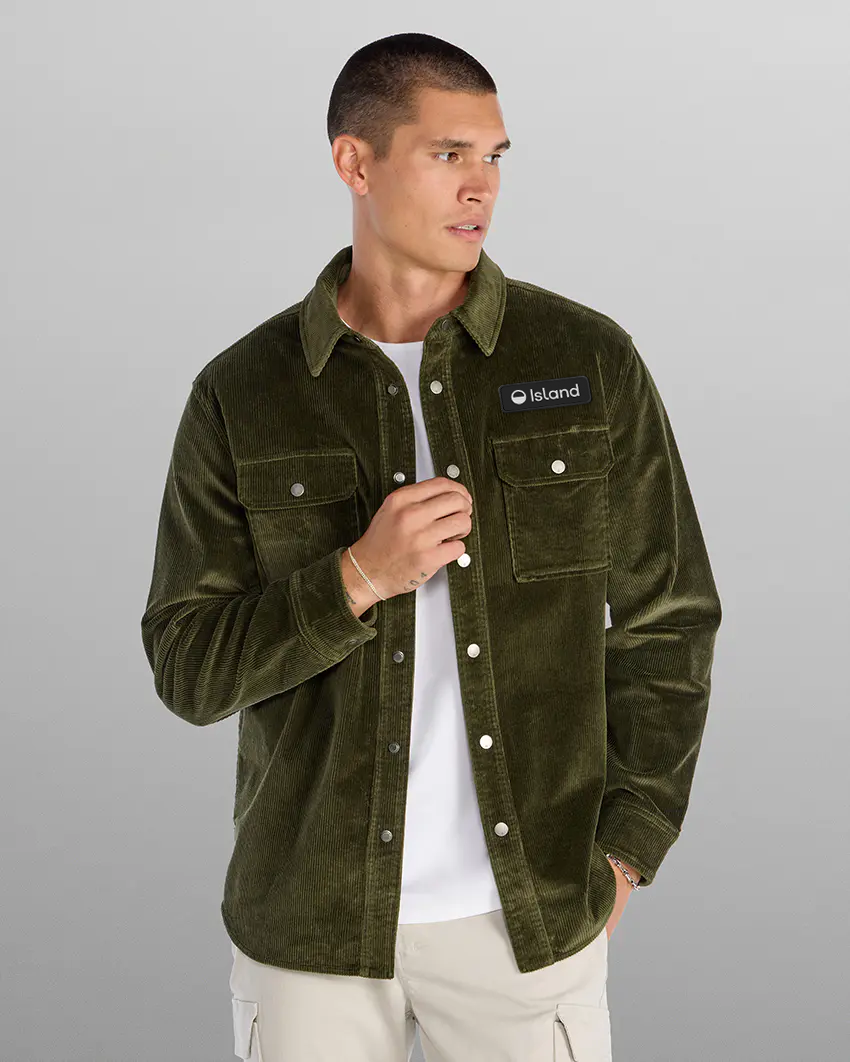 Men's BYLT Corduroy Overshirt - Dark Olive