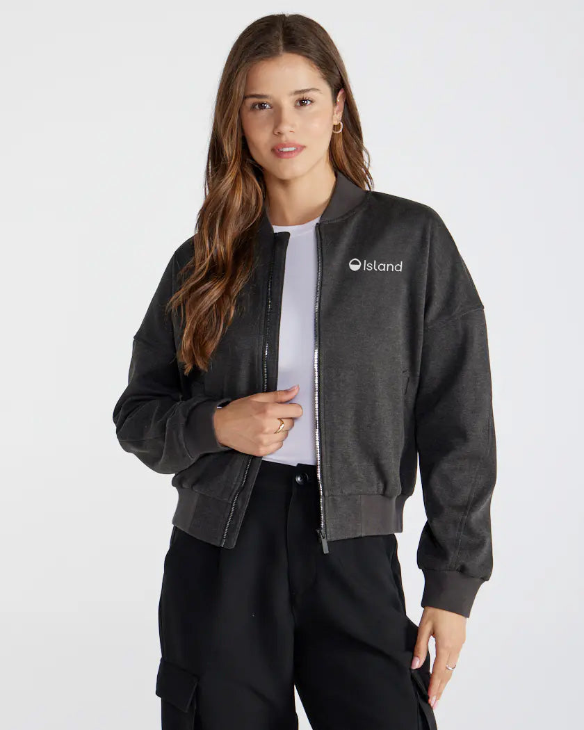 Women's BYLT Coastal Bomber Jacket - Dark Charcoal