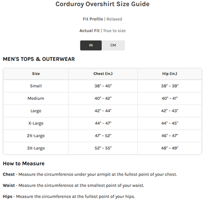 Men's BYLT Corduroy Overshirt - Dark Olive