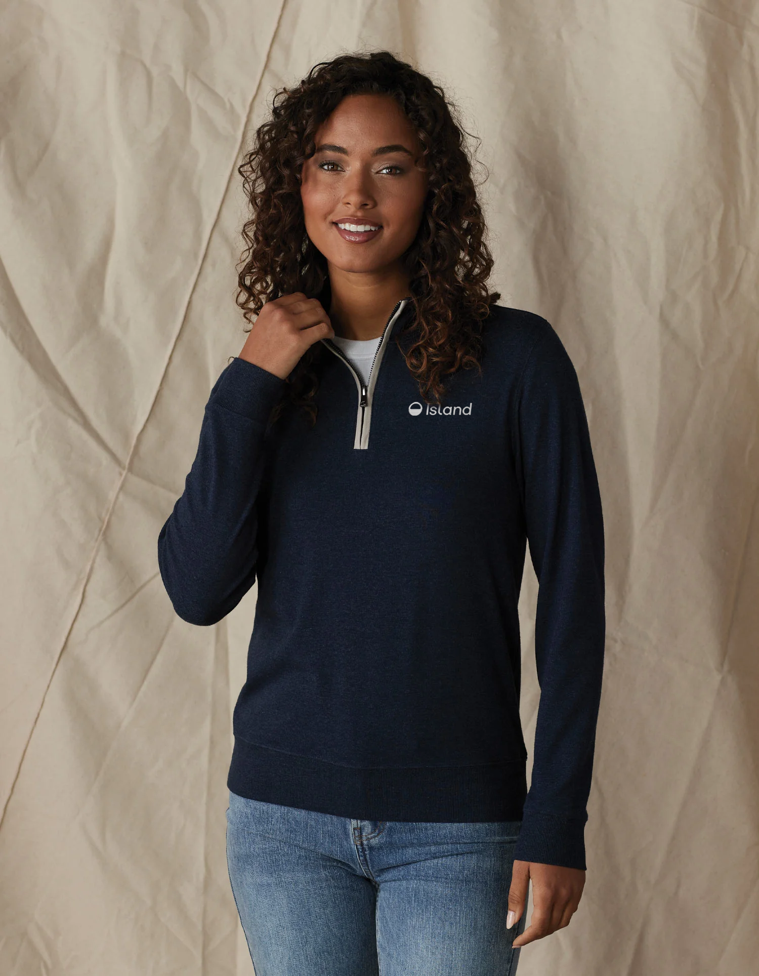 Women's The Normal Brand Puremeso Weekend 1/4 Zip - Navy